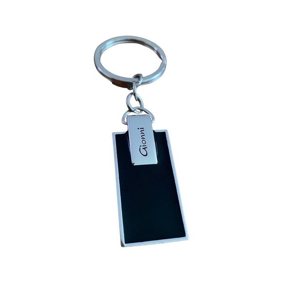 Key Ring Black and Sliver Tone - Picture 3 of 5